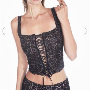 Dolls kill leopard print corset top! NWOT , super cute for events or festivals!